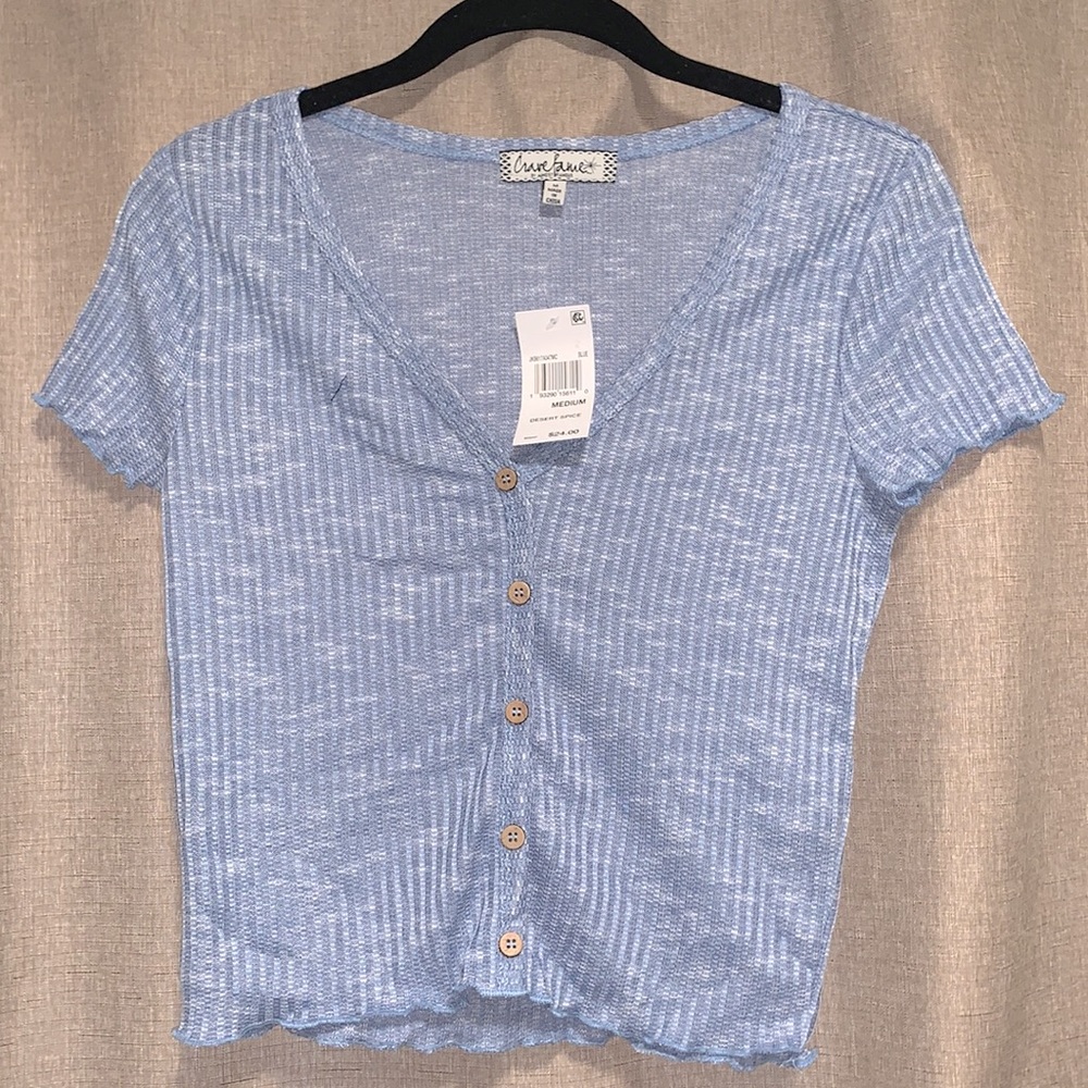 baby blue crop top